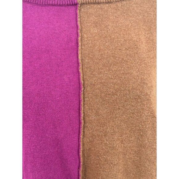 ✨ NOEN Cashmere Blend Colorblock Sweater Purple and Tan Size L  NWOT✨ - Picture 5 of 13